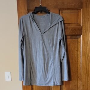 Gray Long Sleeve Pullover Top